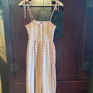 Aerie Pink and White Plaid Sundress